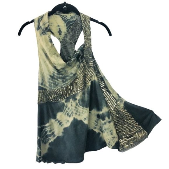 All Saints Tops - All Saints Aloe Jersey Racer Back Tie Dye Tank Top